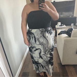 Marble Midi Skirt Plus Size City Chic